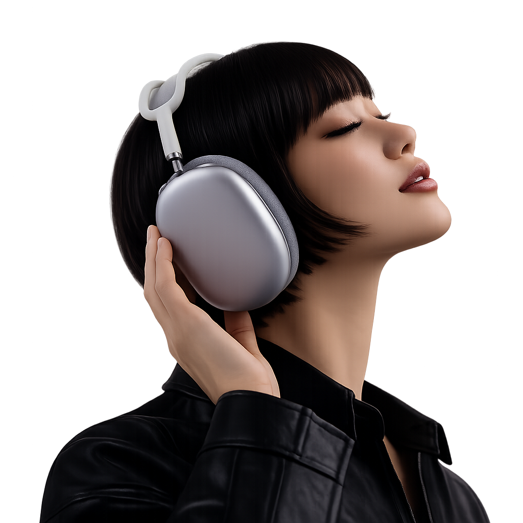 Apple AirPods Max Wireless Headphones with Active Noise Cancellation | Premium Sound | Includes Pouch | Black & White